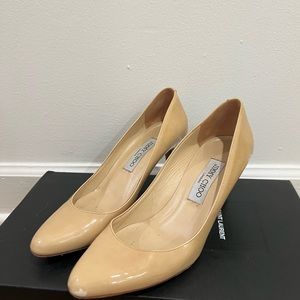 Jimmy Choo Classic Nude Plumps Size 38 1/2